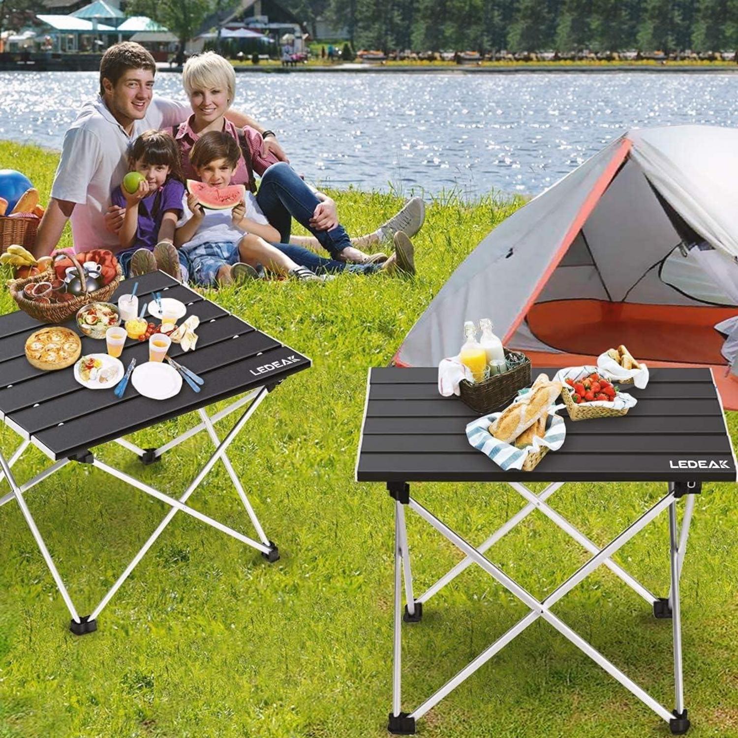 Tragbarer Aluminium Campingtisch mit Tasche, Leicht & Stabil