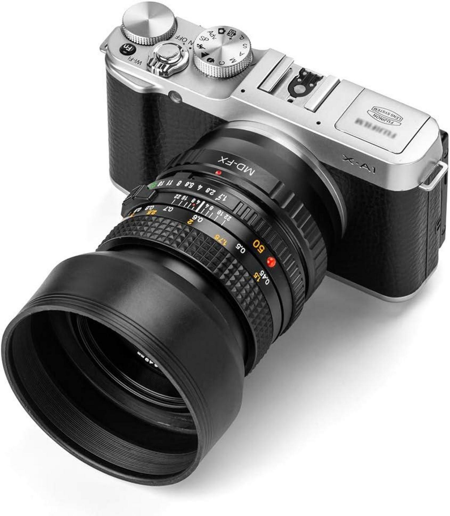 49mm Gummi Gegenlichtblende Sonnenblende für Canon Nikon Sony Fuji Kamera