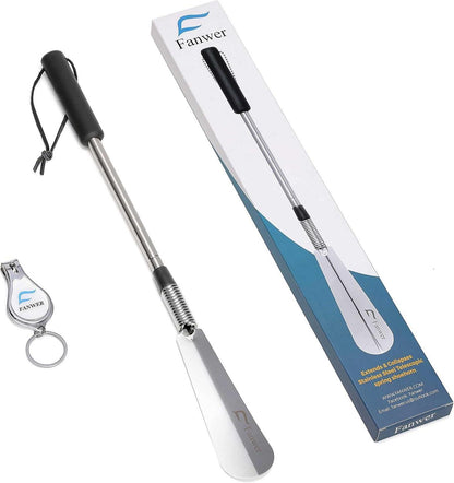 Premium Schuhanzieher mit langem Griff verstellbarer Expander