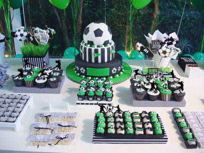 24 Stück Fußball Cupcake Topper für Sport Kuchen Dekoration Party