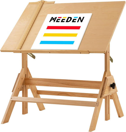 Holz-Zeichentisch Verstellbare Höhe 90x60cm für Kunst & Handwerk