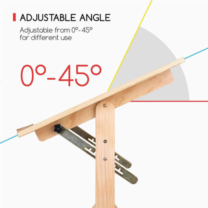 MEEDEN Holz-Zeichentisch 90x60cm Verstellbare Höhe Grafikdesign