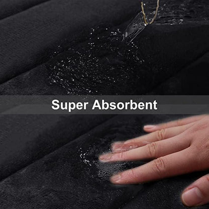 Memory Foam Badezimmerteppich Schwarz 41 x 61 cm