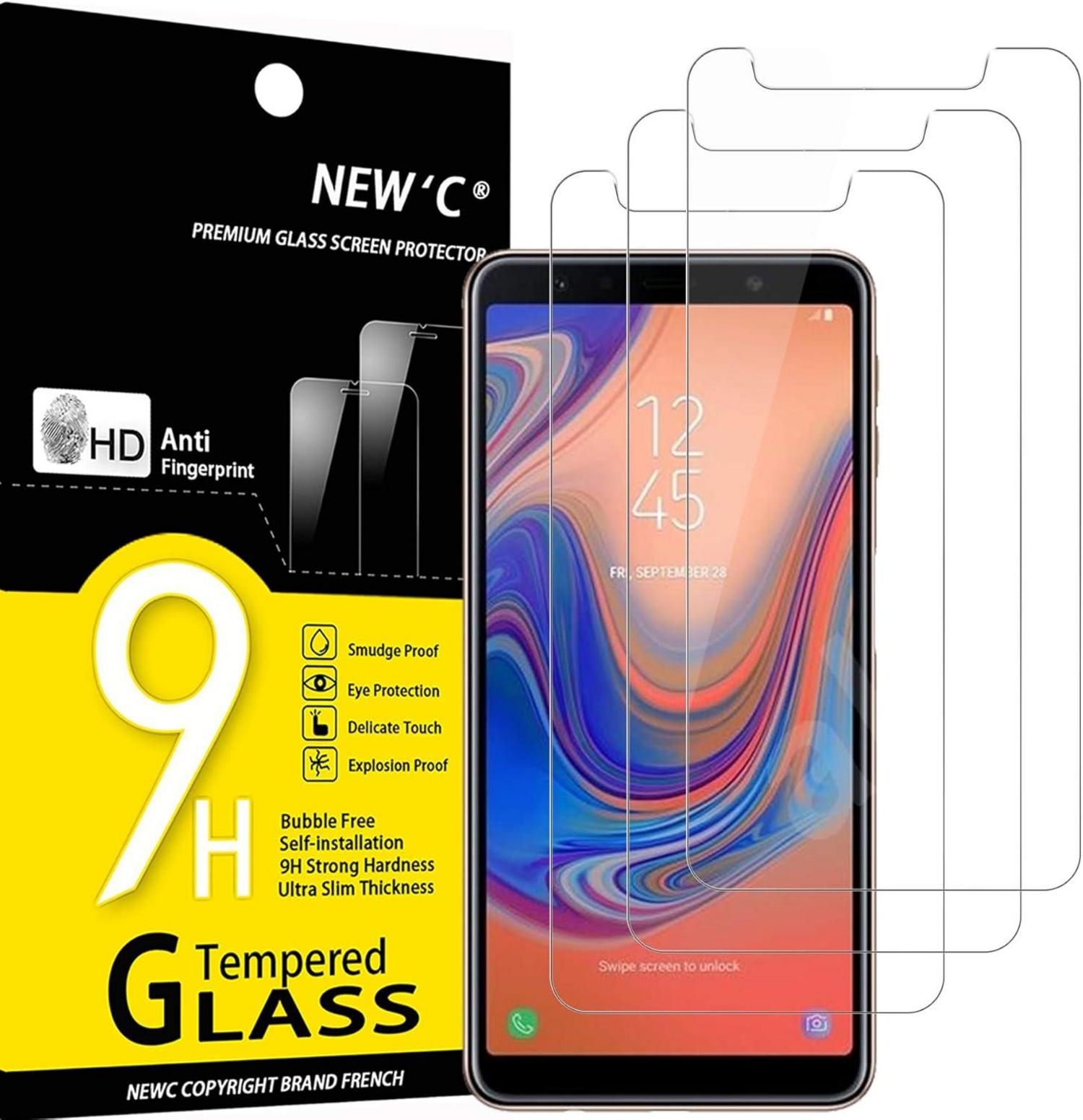 Panzer Schutzglas Samsung A7 2018 3er Pack 9H Ultra-klar