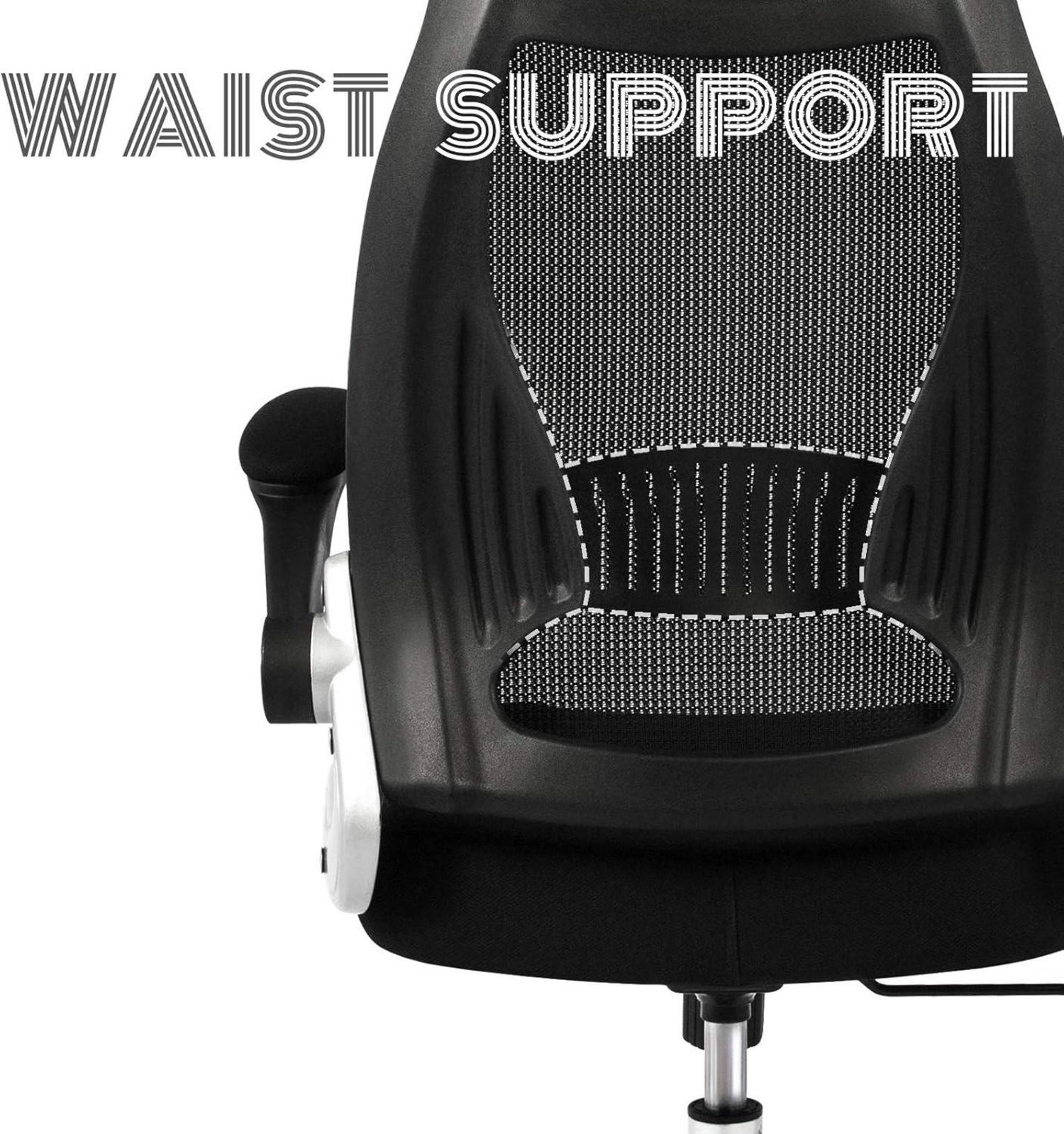 Bürostuhl Ergonomisch mit Kopfstütze und Wippfunktion Schwarz 64 x 64