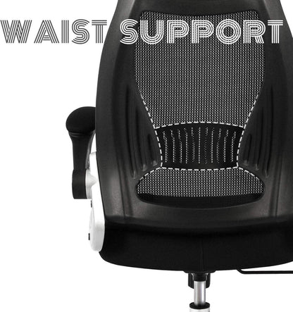 Bürostuhl Ergonomisch mit Kopfstütze und Wippfunktion Schwarz 64 x 64