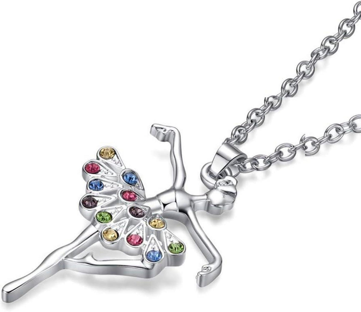 Ballerina Anhänger Halskette Charme Strass Schmuck Geschenk Mädchen Frauen