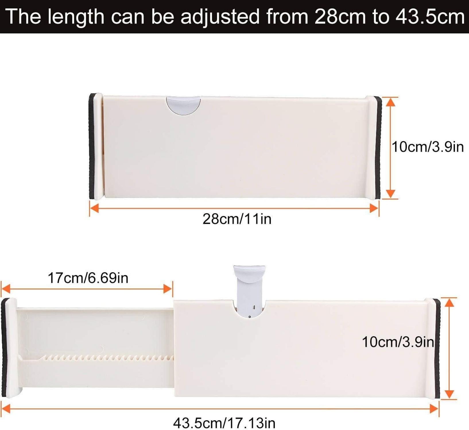 4er-Set einstellbare Schubladenteiler Organizer - für Schlafzimmer, Badezimmer, Schrank, Schreibtisch - Beige