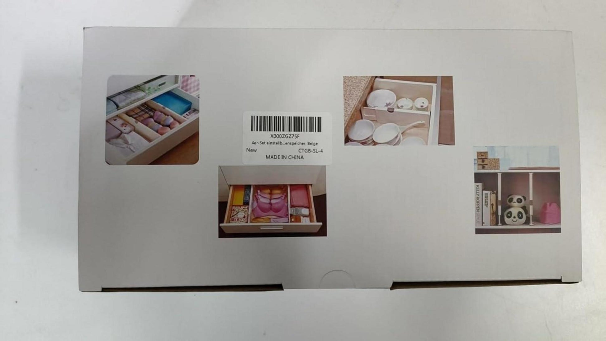 4er Set Einstellbare Schubladenteiler Organizer - für Kommoden und Schränke