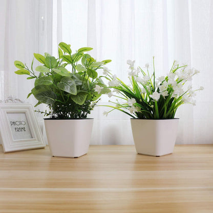 T4U 13cm Blumentopf Weiß Plastik Selbsbewässernd Eckig