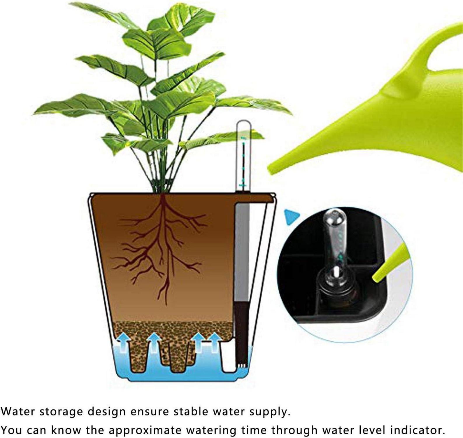 13cm Blumentopf Plastik Weiß selbstbewässerungssyste Eckig 3er-Set