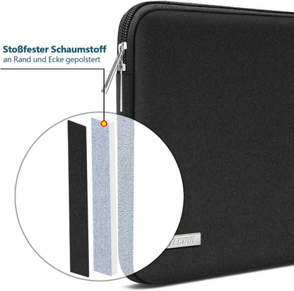 TECOOL 14 Zoll Laptoptasche für MacBook Air 15 Wasserdichte Laptop-Hülle Schwarz