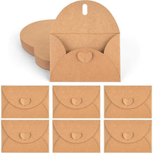 100 Herz Mini Briefumschläge Kraftpapier Umschläge