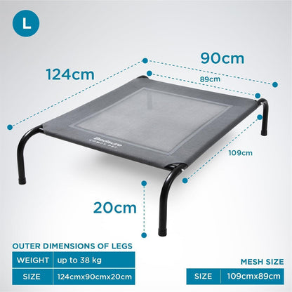 Hochwertige Hundeliege outdoor Grosse Hunde grau 124x90x20cm