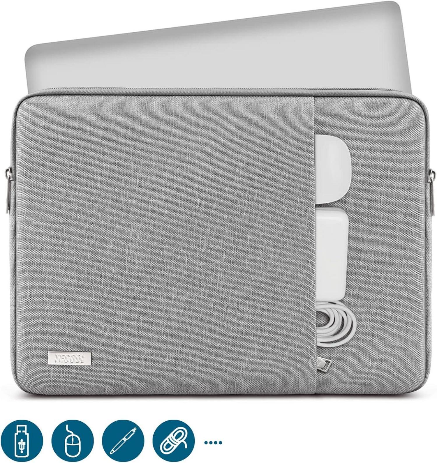 TECOOL 14 Zoll Laptoptasche Wasserdicht Grau - Kompatibel