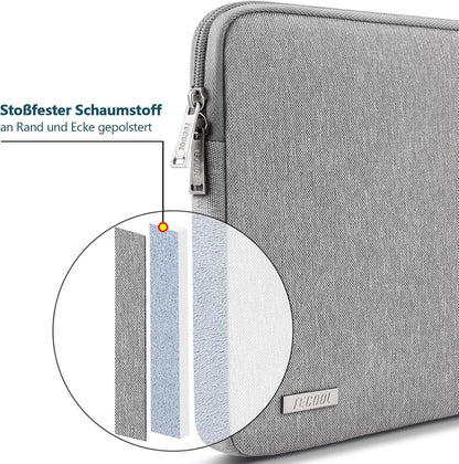TECOOL 14 Zoll Laptoptasche Hülle kompatibel mit Lenovo HP Acer Dell Chromebook MacBook Air 15 M3/A3114 M2/A2941 2024-2023 wasserdicht Grau