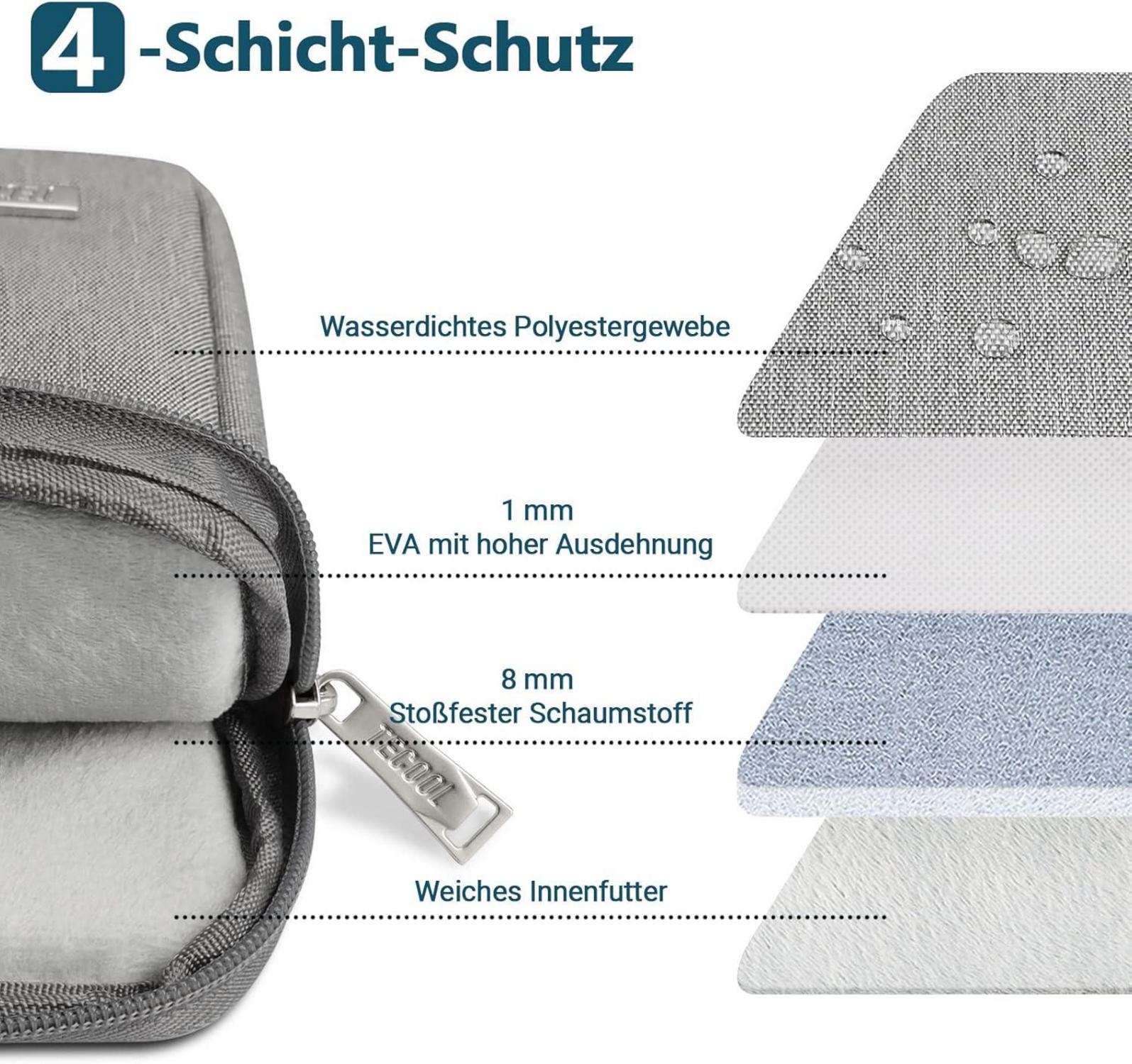 14 Zoll Laptoptasche Hülle Wasserdicht Grau MacBook Air 15 M3/A3114