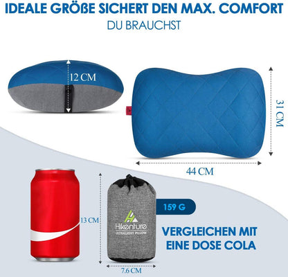 Aufblasbares Camping-Kissen mit abziehbarem