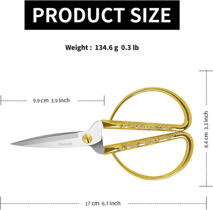 KUONIIY Schere - Extrem scharfe Spitze Schere mit großem Griff 17cm