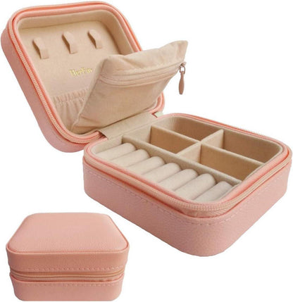 Kleine Reise-Schmuckbox Damen PU-Leder Aufbewahrungsbox Mini