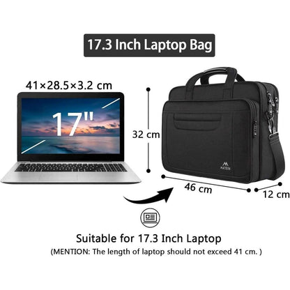 Große Laptoptasche 17,3 Zoll Schwarz wasserdicht - Business