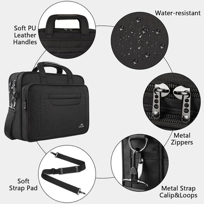 Große Laptoptasche 17,3 Zoll Schwarz wasserdicht - Business