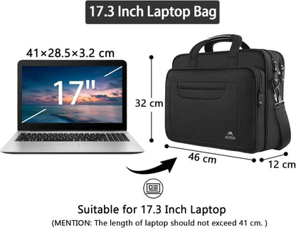 Große Laptoptasche 17,3 Zoll Schwarz wasserdicht - Business