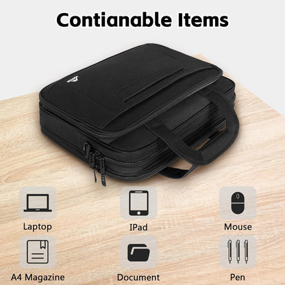 Laptoptasche 17,3 Zoll Herren Wasserdicht Business Schwarz