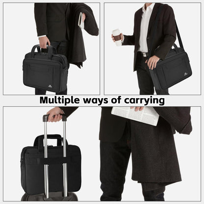 Laptoptasche 17,3 Zoll Groß Wasserdicht Business Umhängetasche Schwarz