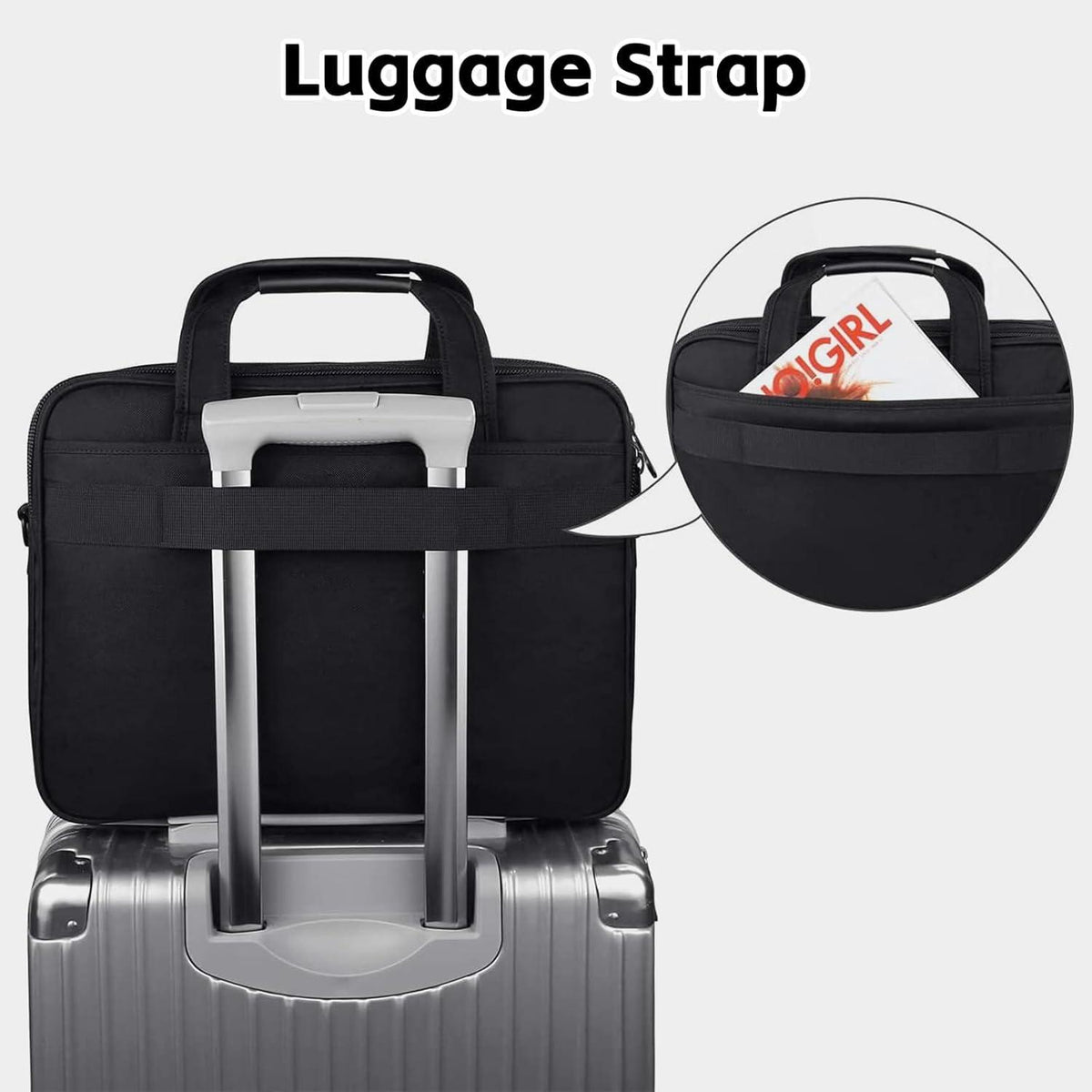 Laptoptasche 17,3 Zoll Schwarz Wasserdicht Business Umhängetasche