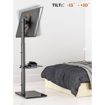 Höhenverstellbarer TV Standfuß mit Regalen für 19-42 Zoll Fernseher
