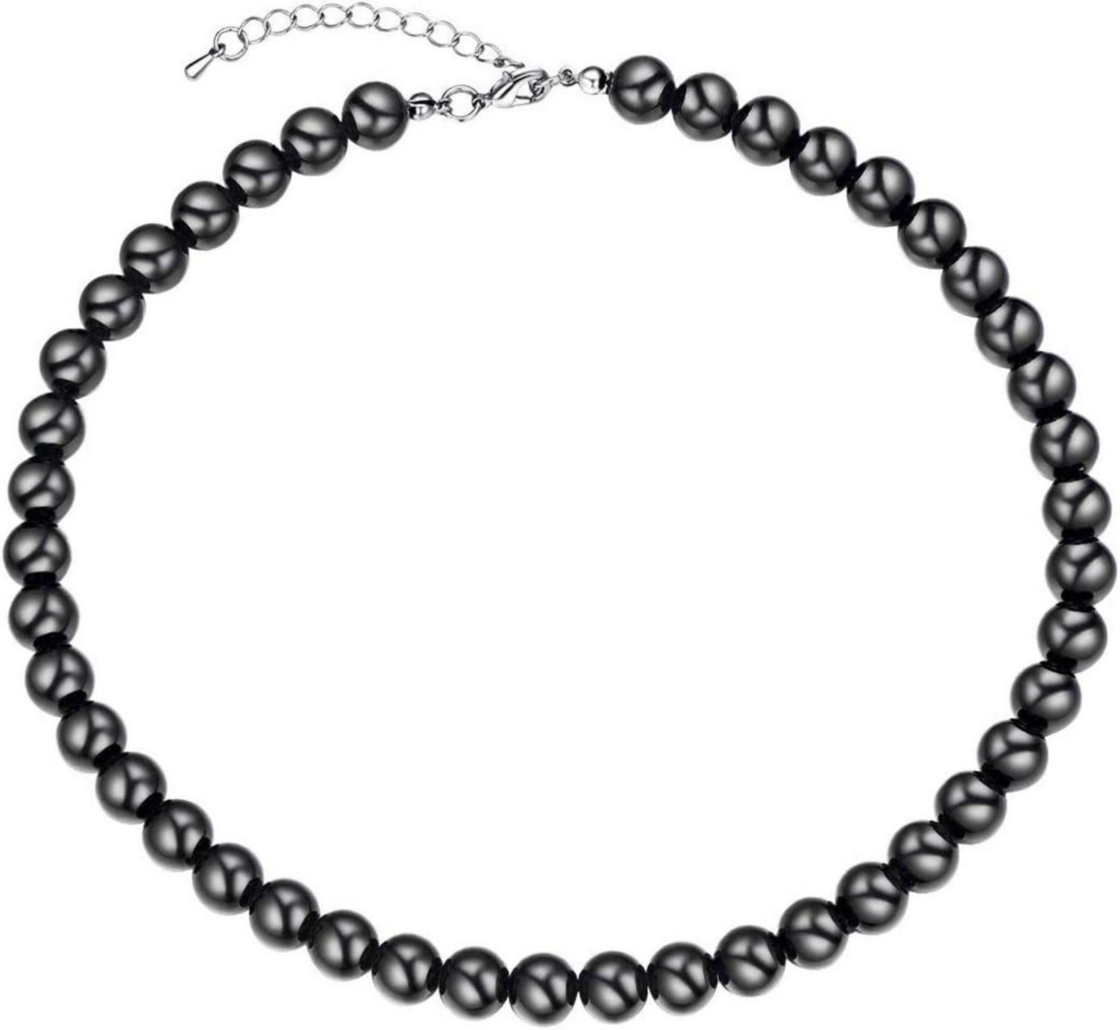 Perlenkette schwarz elegante Retro-Vintage-Halskette
