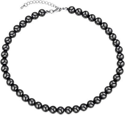 Perlenkette schwarz elegante Retro-Vintage-Halskette
