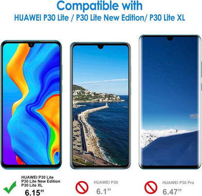 JETech Displayschutzfolie für HUAWEI P30 Lite 9H Glas 2er