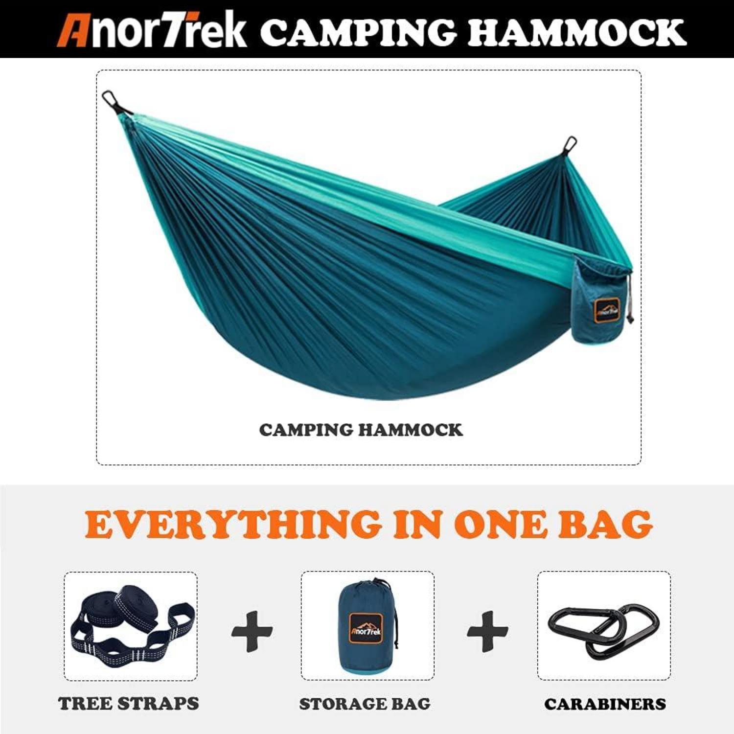 Camping Hängematte superleicht tragbar Nylon Baumgurten Einzel/Doppel Blue 280x140 cm