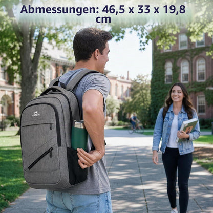 Laptop Rucksack 17 Zoll Herren & Damen | Wasserdicht, TSA Geprüft, Business & Schule