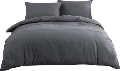 Bettwäsche Mikrofaser 200x200 cm Grau 110 g/m² 2 Kissenbezug 80x80 cm