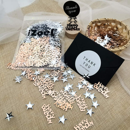 Happy Birthday Konfetti in Rosegold und Silber Sterne 30g
