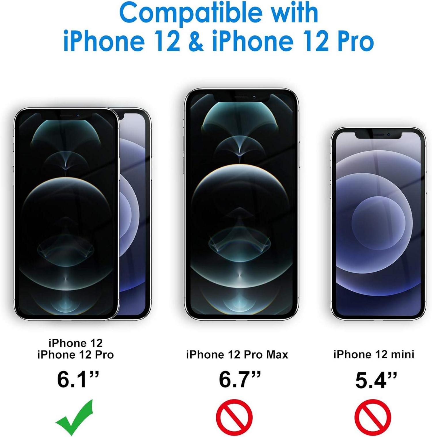 Sichtschutzfolie für iPhone 12/12 Pro 6,1 Zoll 9H 2er Set