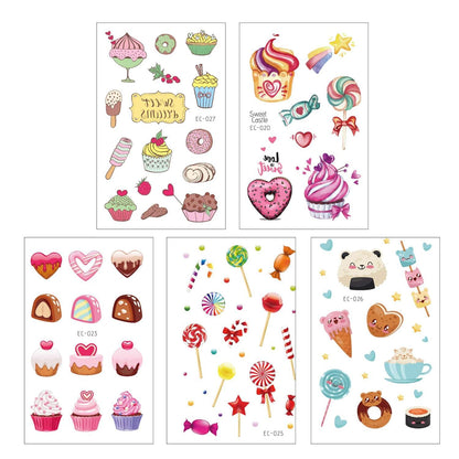 Kinder Tattoos Set 176pcs Kuchen Bonbon Eiscreme temporäre Aufkleber