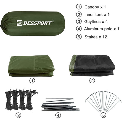 Bessport Campingzelt für 3 Personen wasserdicht und