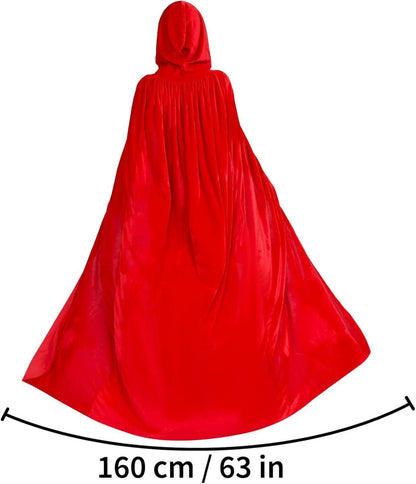 Myir JUN Halloween Umhang Unisex Samt Kapuze Rot XXL