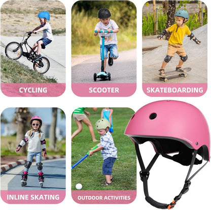 KORIMEFA Kinder Fahrradhelm Skaterhelm verstellbar CE-Zertifizierung Pink