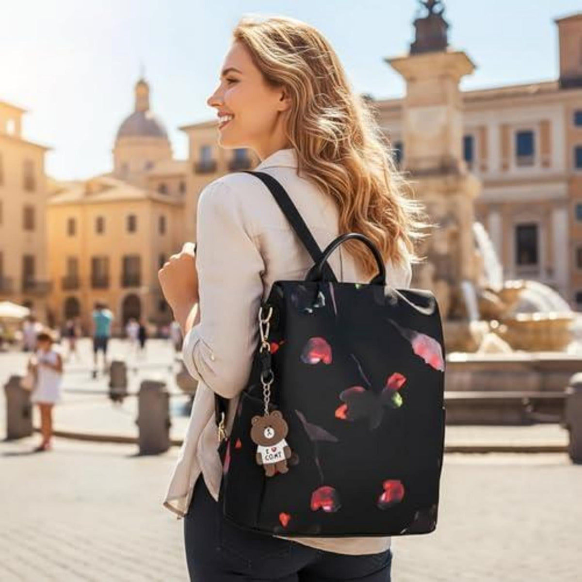 Wasserdichter Anti-Diebstahl Rucksack Damen – Cityrucksack Schmetterling