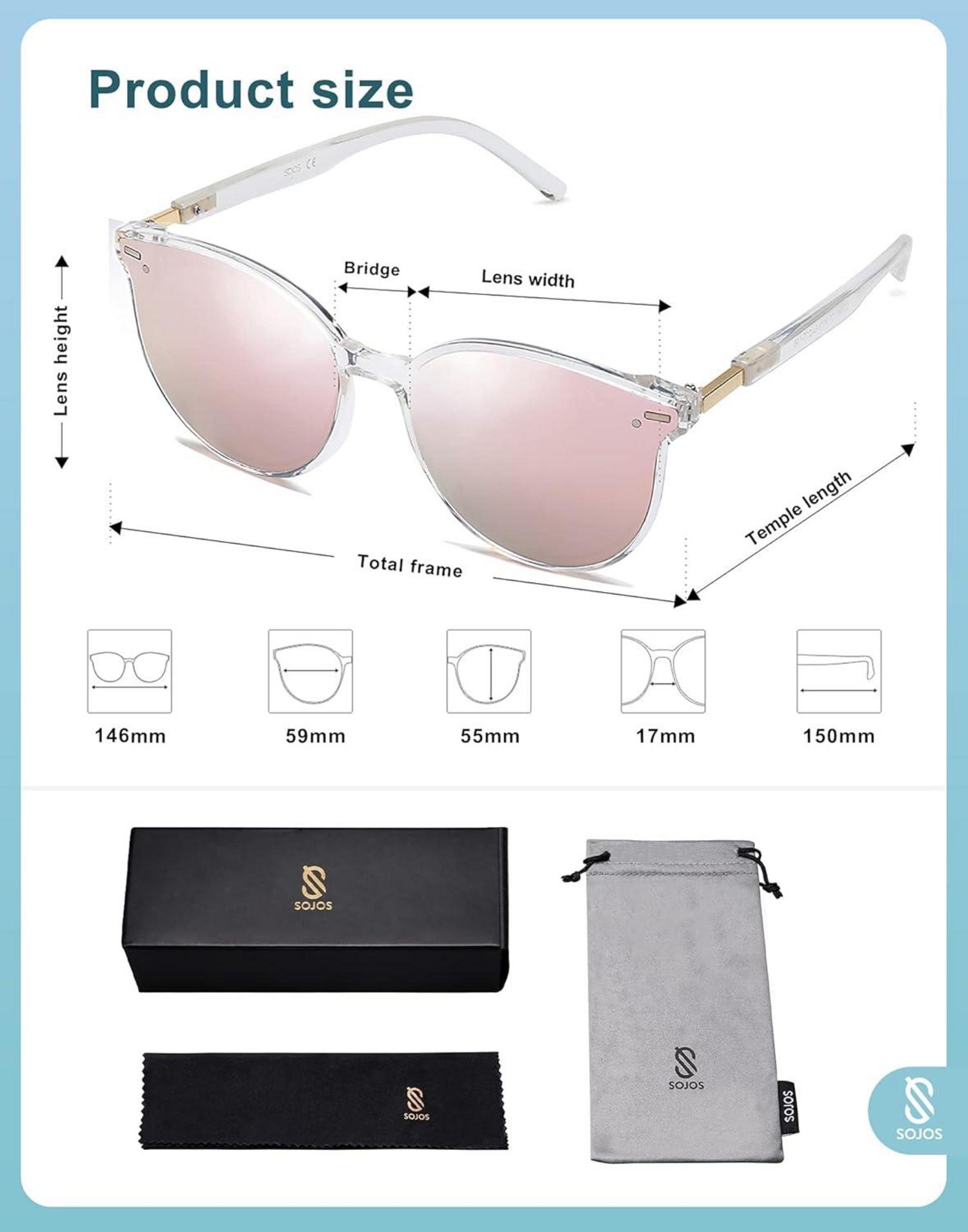 SOJOS Retro Runde Sonnenbrille Groß Brille SJ2067 UV400 Schutz