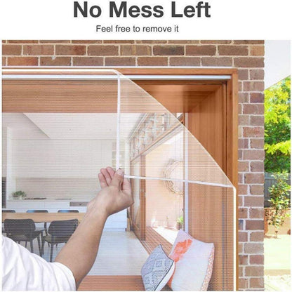 Fliegengitter Fenster 4er-Set 130x150 cm mit Klettband, Insektenschutz Weiß