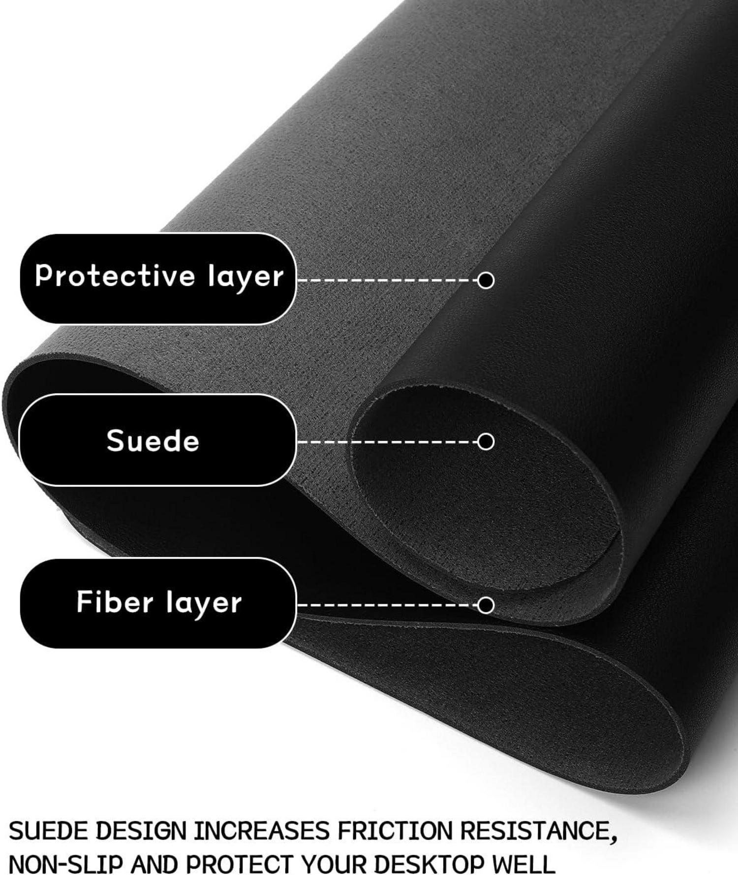 Schreibtischunterlage Mauspad Leder Rutschfeste 90x43cm Schwarz