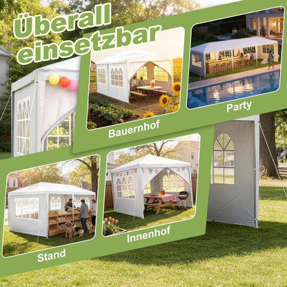 Wasserdichter Gartenpavillon 3x6m mit Seitenwänden