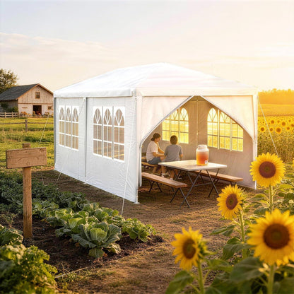 Wasserdichter Gartenpavillon 3x6m mit Seitenwänden