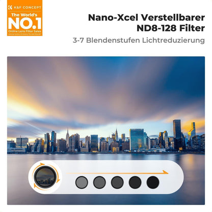 82mm Variable ND Filter ND8-128 Slim Glas Nano Beschichtung
